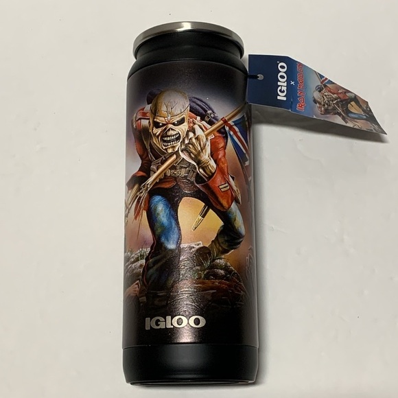 Iron Maiden Band 16 oz TumblerThe Trooper Stainless Steel Igloo Can New - Picture 1 of 12